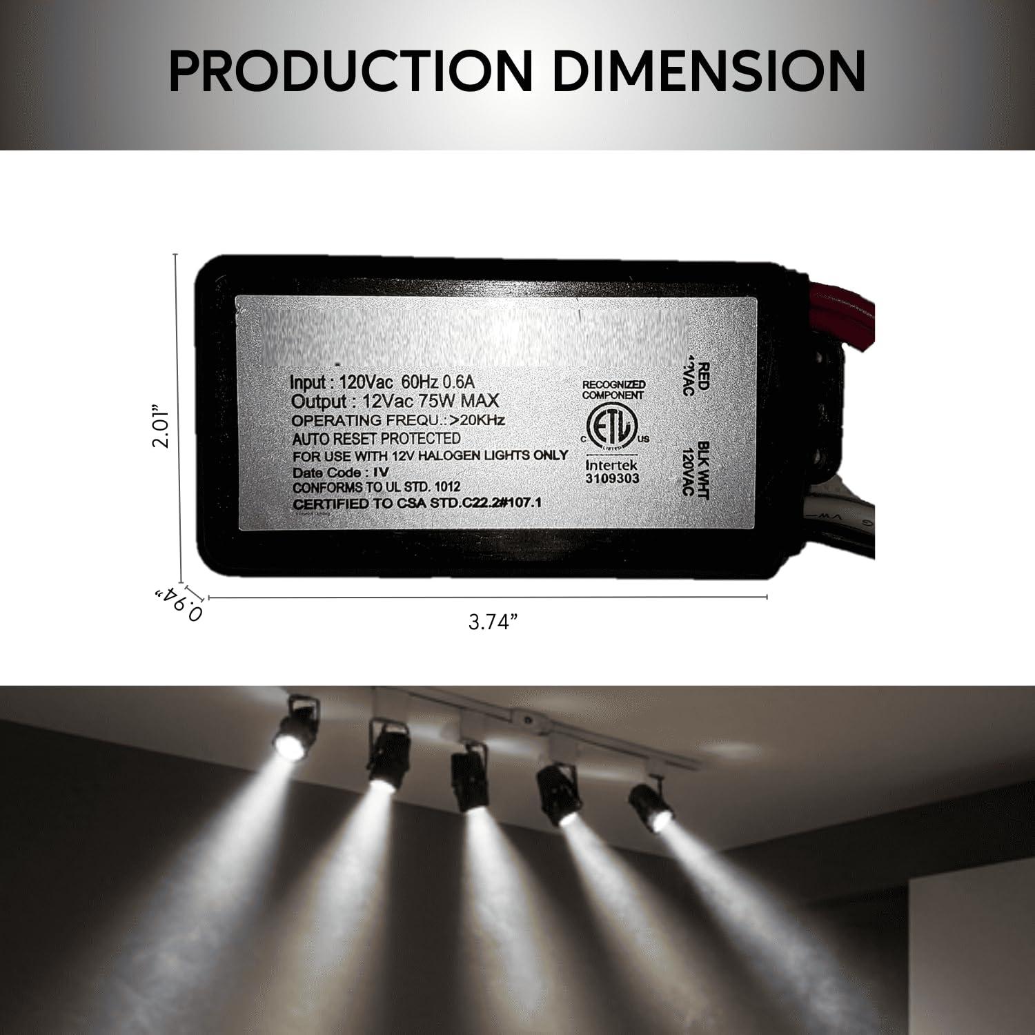 Transformador Ironsmith 75W 120V a 12V con Protección Cortocircuito