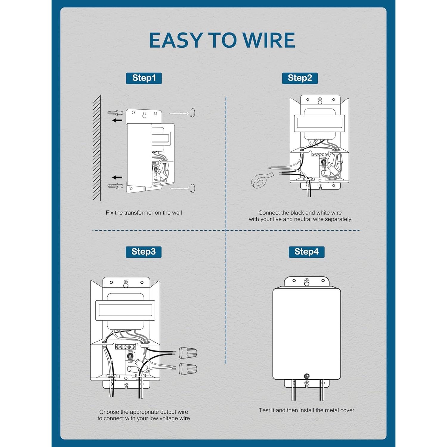 Transformador de Luz de Piscina Brilliantool 300W Acero Inoxidable