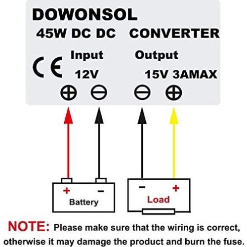 Convertidor de Voltaje DC NW 12V a 15V 3A 45W Impermeable