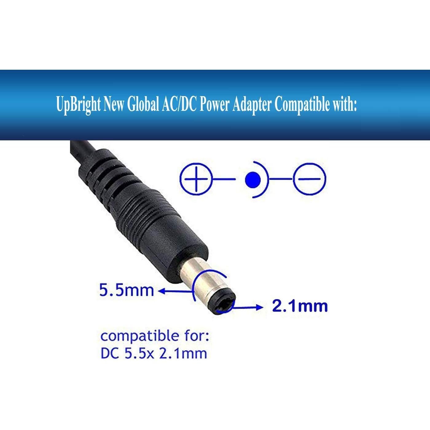 Adaptador CA a CC 9V UpBright 100-1000mA Centro Positivo