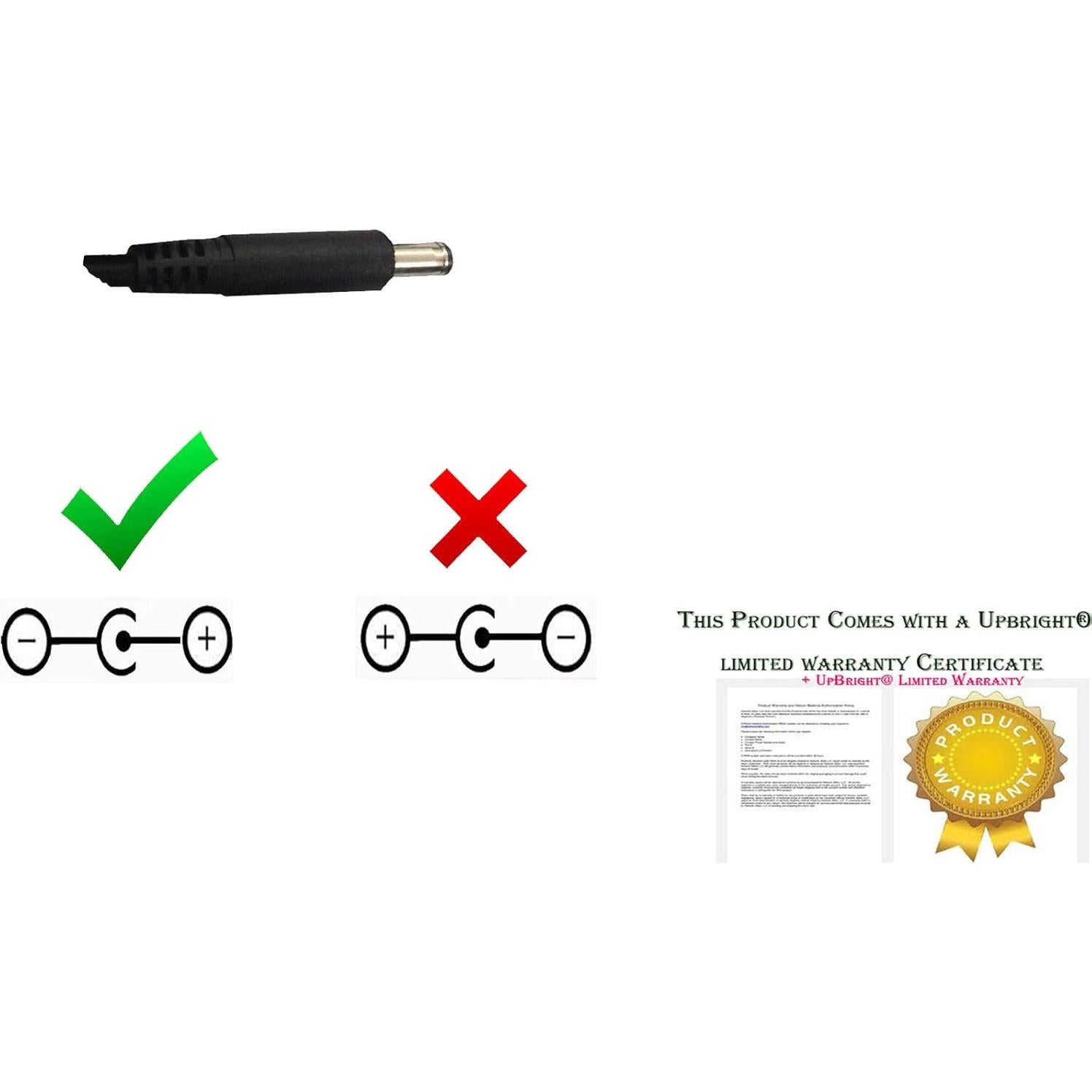 Adaptador CA a CC 9V UpBright 100-1000mA Centro Positivo