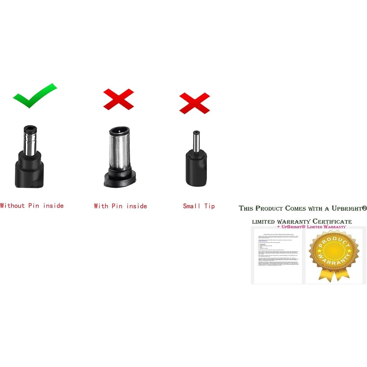Adaptador CA a CC 9V UpBright 100-1000mA Centro Positivo