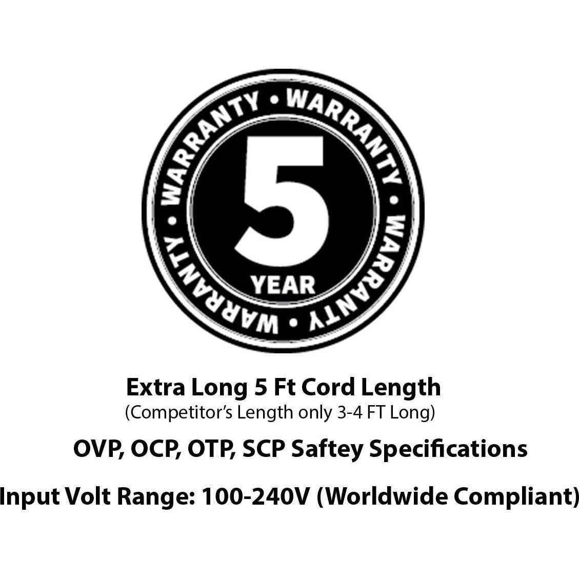 Adaptador de corriente AC/DC OMNIHIL 2.44m compatible Yuhai