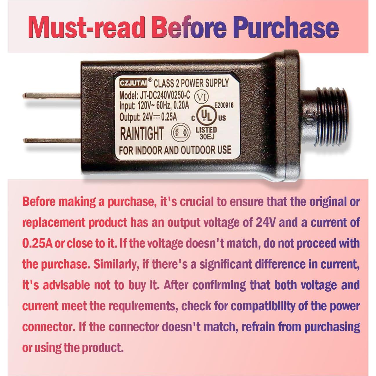 Adaptador de Luz LED 24V TYBEEU para Árbol de Navidad