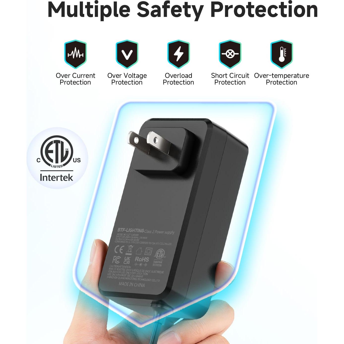 Adaptador de Fuente de Alimentación 12V 5A BTF-LIGHTING 60W