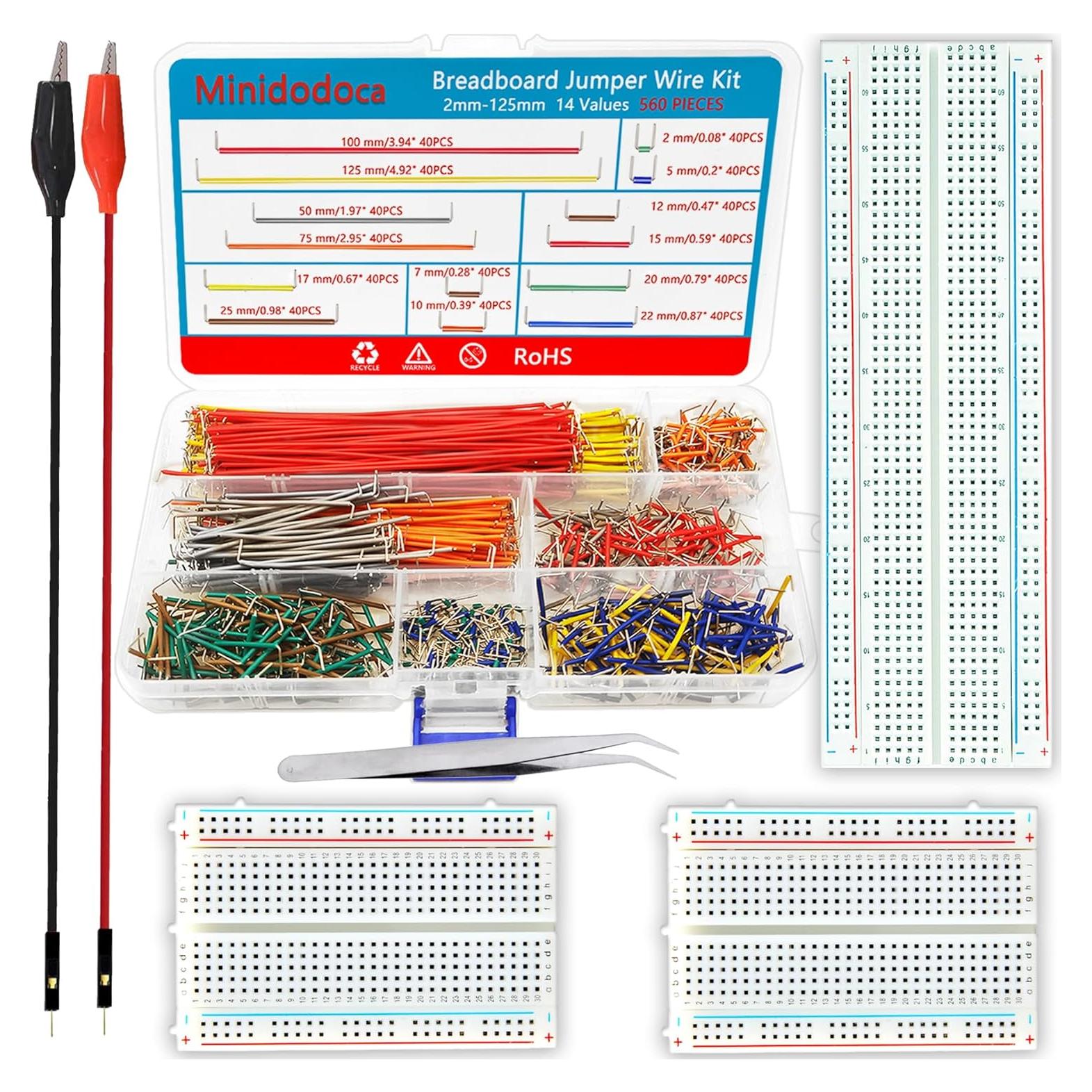 Kit de Cables de Salto 560Pcs Minidodoca con Placas de Pruebas