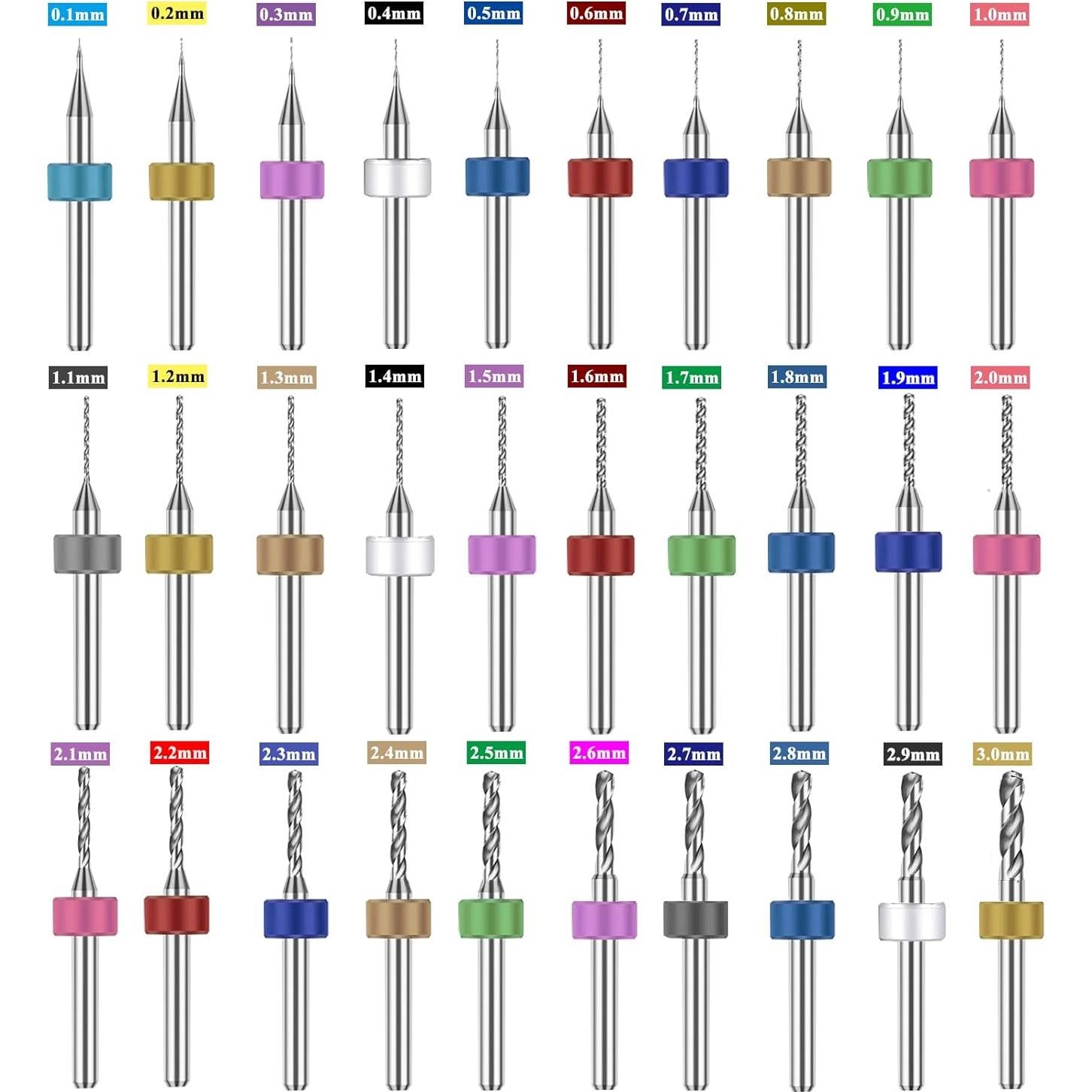 Juego de 30 brocas micro Sunxeke 0.1-3mm para Dremel
