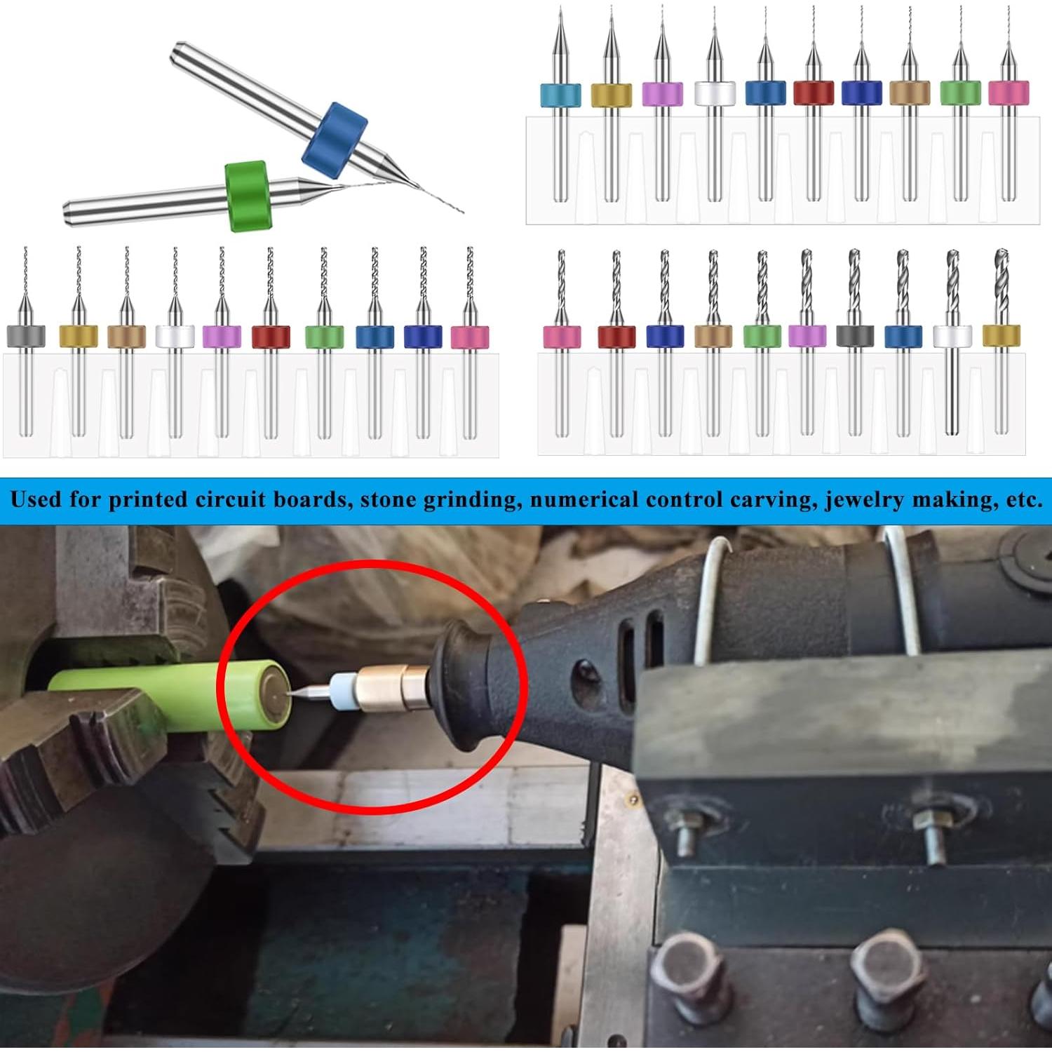 Juego de 30 brocas micro Sunxeke 0.1-3mm para Dremel