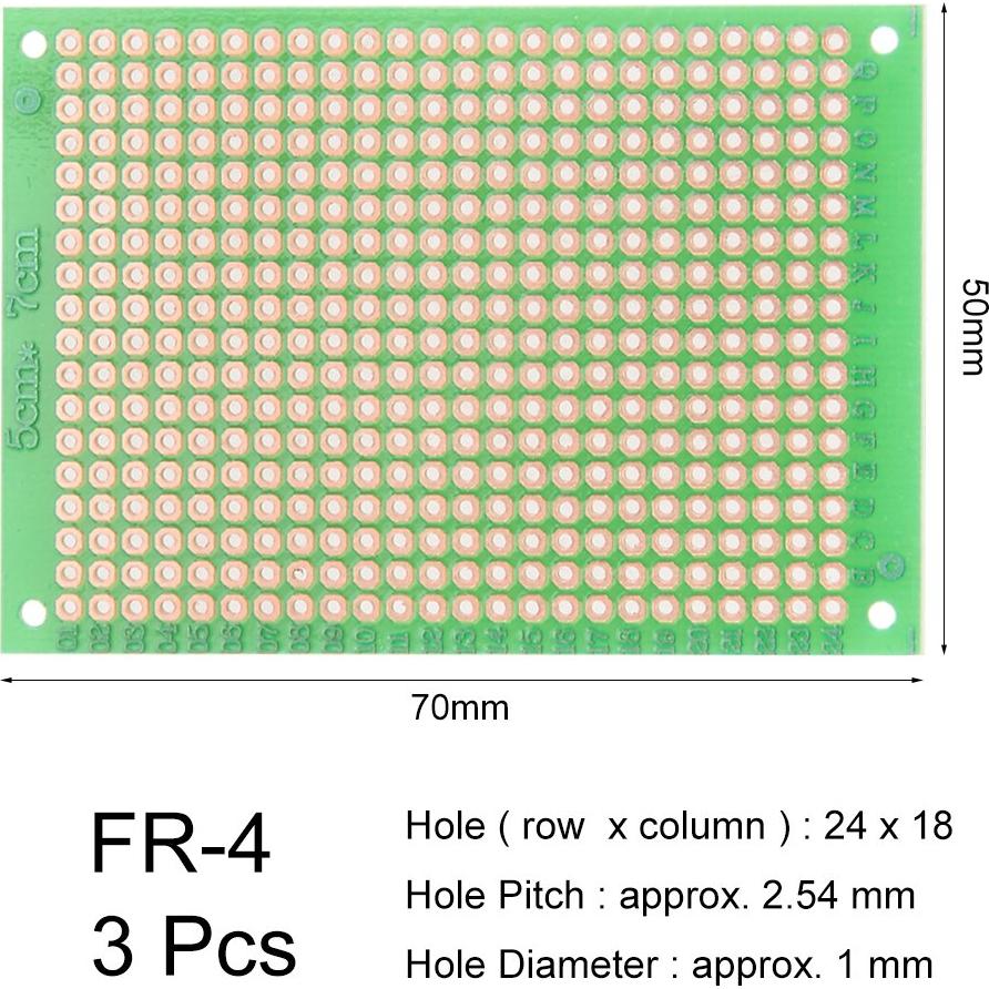 Placa de Circuito Impreso Universal uxcell 5x7cm 3pcs