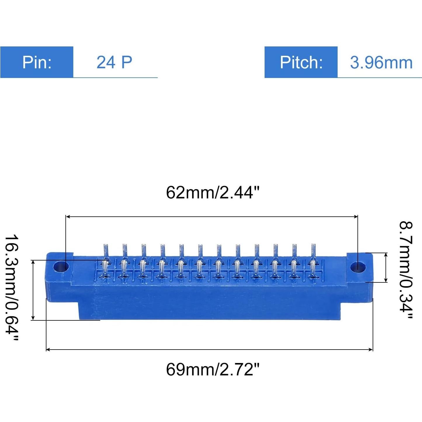 Conector de borde de tarjeta MECCANIXITY 24 Pines 3.96mm