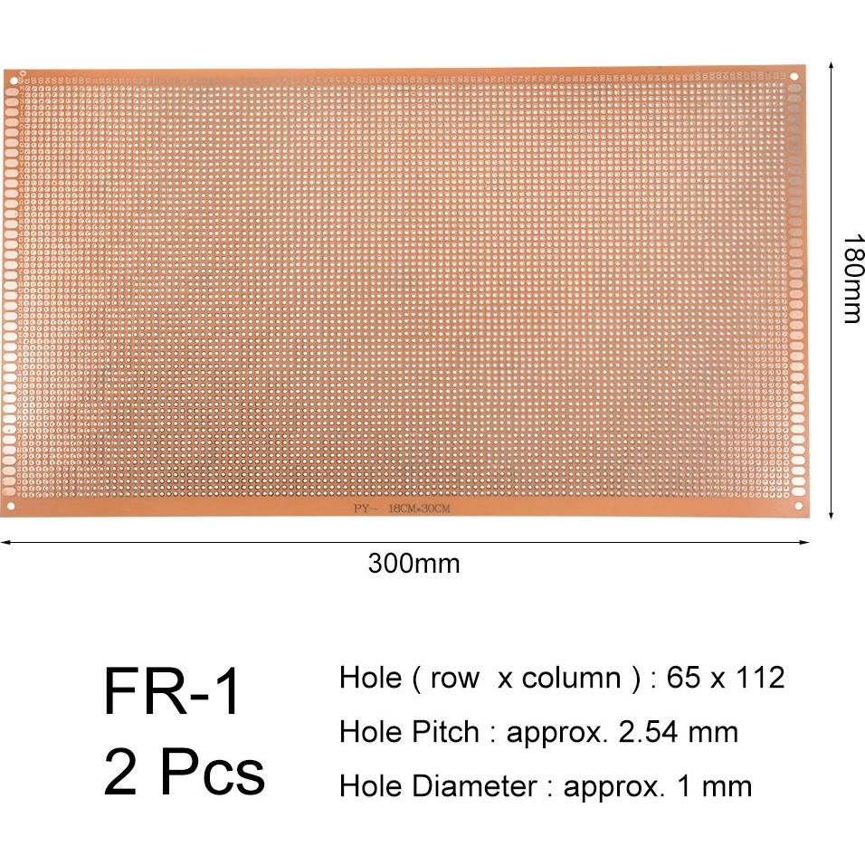 Placa de Circuito Impresa Universal uxcell 18x30cm 2pcs