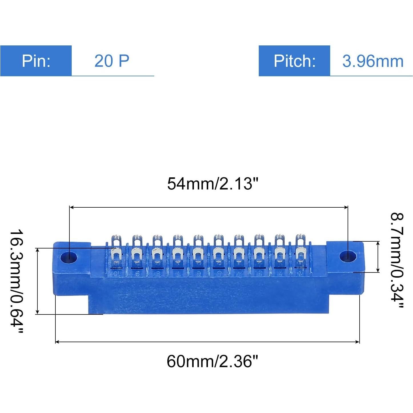 Conector de Borde de Tarjeta MECCANIXITY 20 Pines 3.96mm