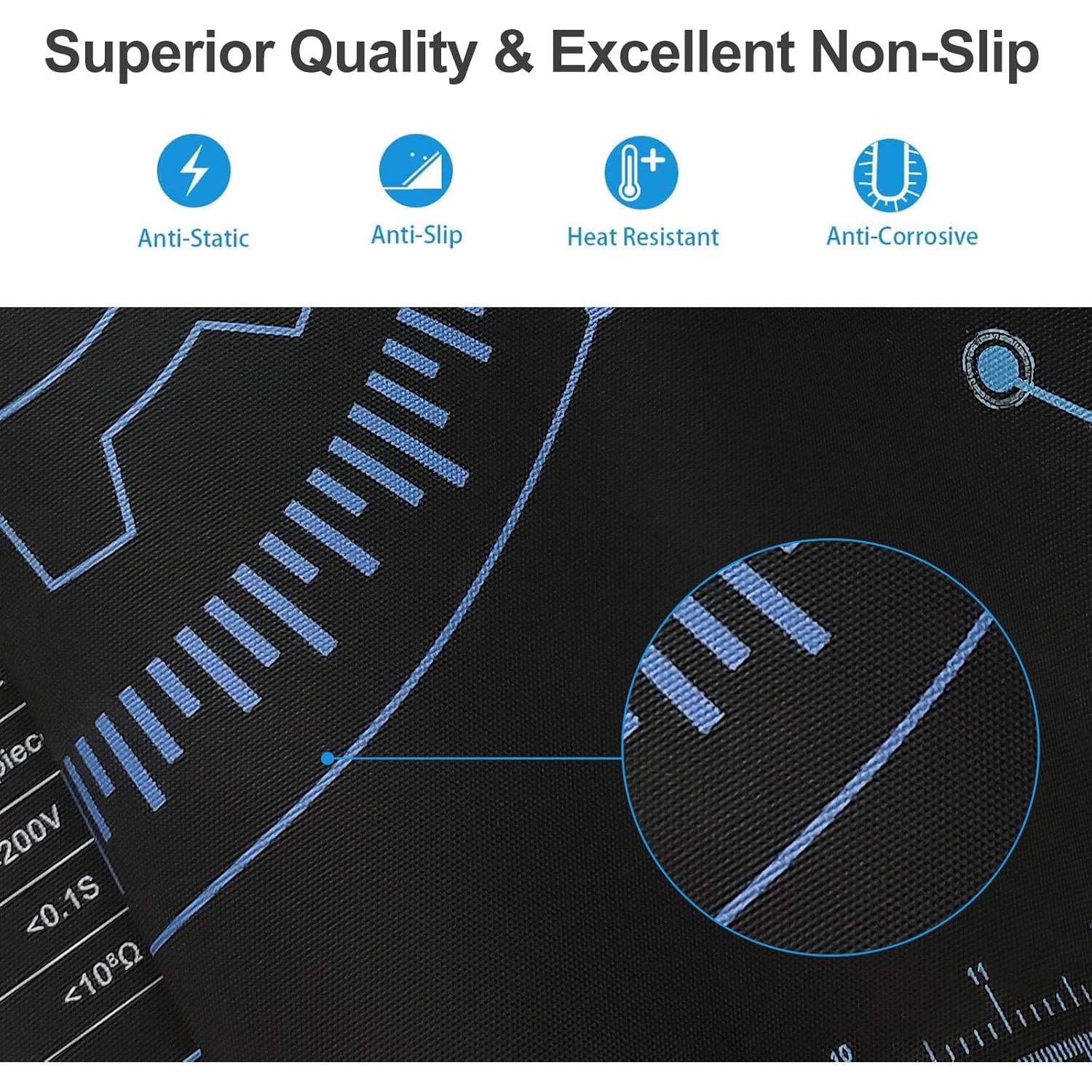 KooMall Almohadilla Antiestática 60.96x40.64 cm con Conexión a Tierra