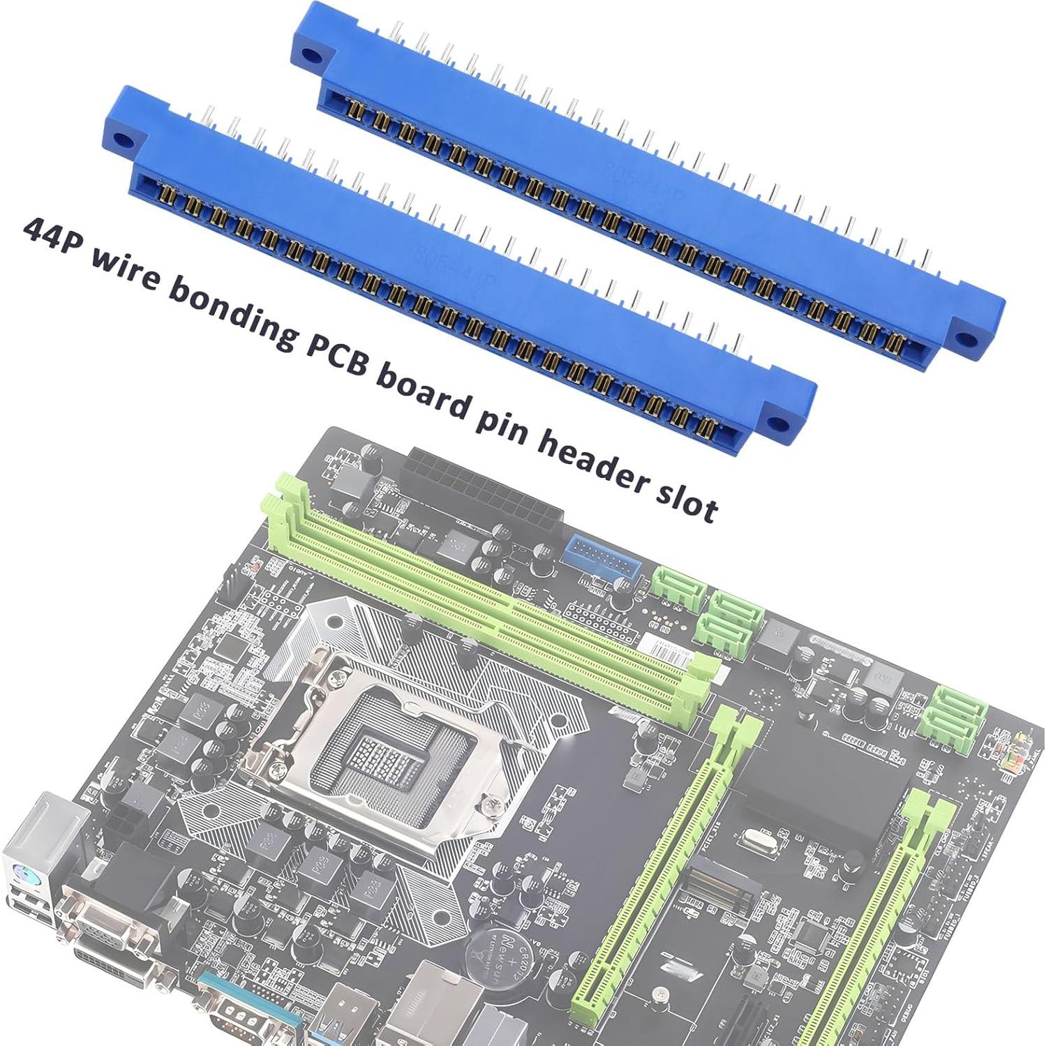 Conector de Bisel de Tarjeta SING F LTD 44 Pin 3.96mm Azul - 4 Piezas