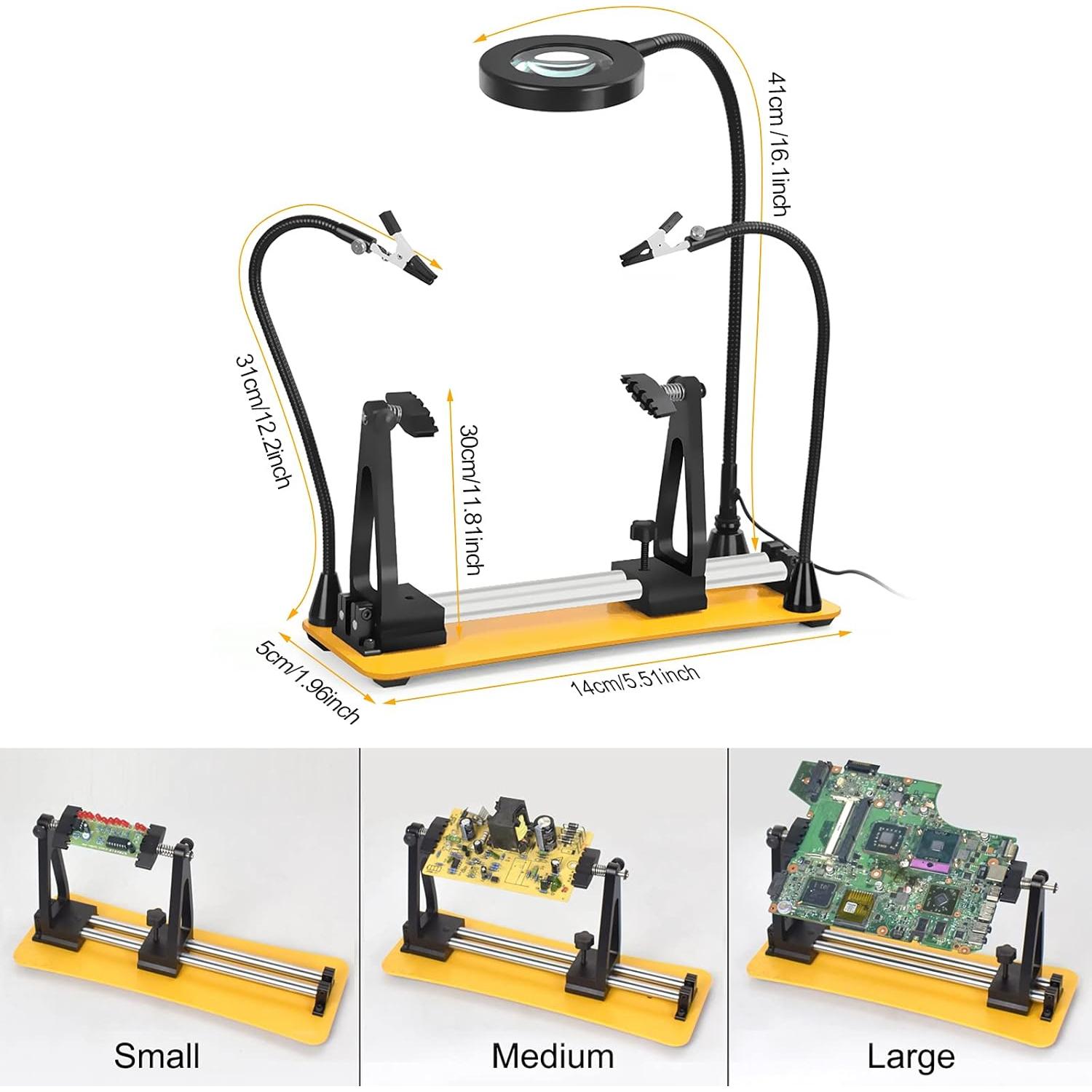 Estación de Soldadura EOOKU AB-22 con Lente de Aumento 3x
