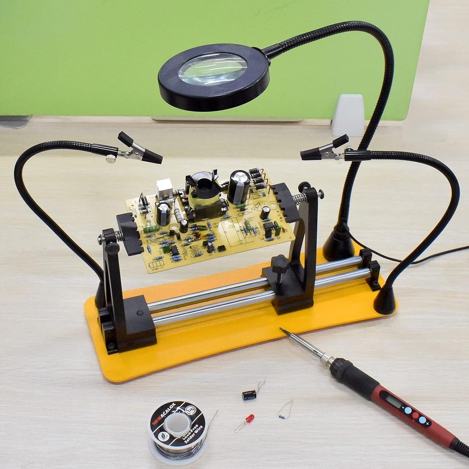 Estación de Soldadura EOOKU AB-22 con Lente de Aumento 3x