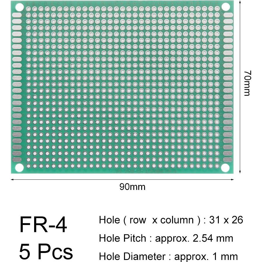 Placa de Circuito Impreso Universal uxcell 7x9cm 5pcs