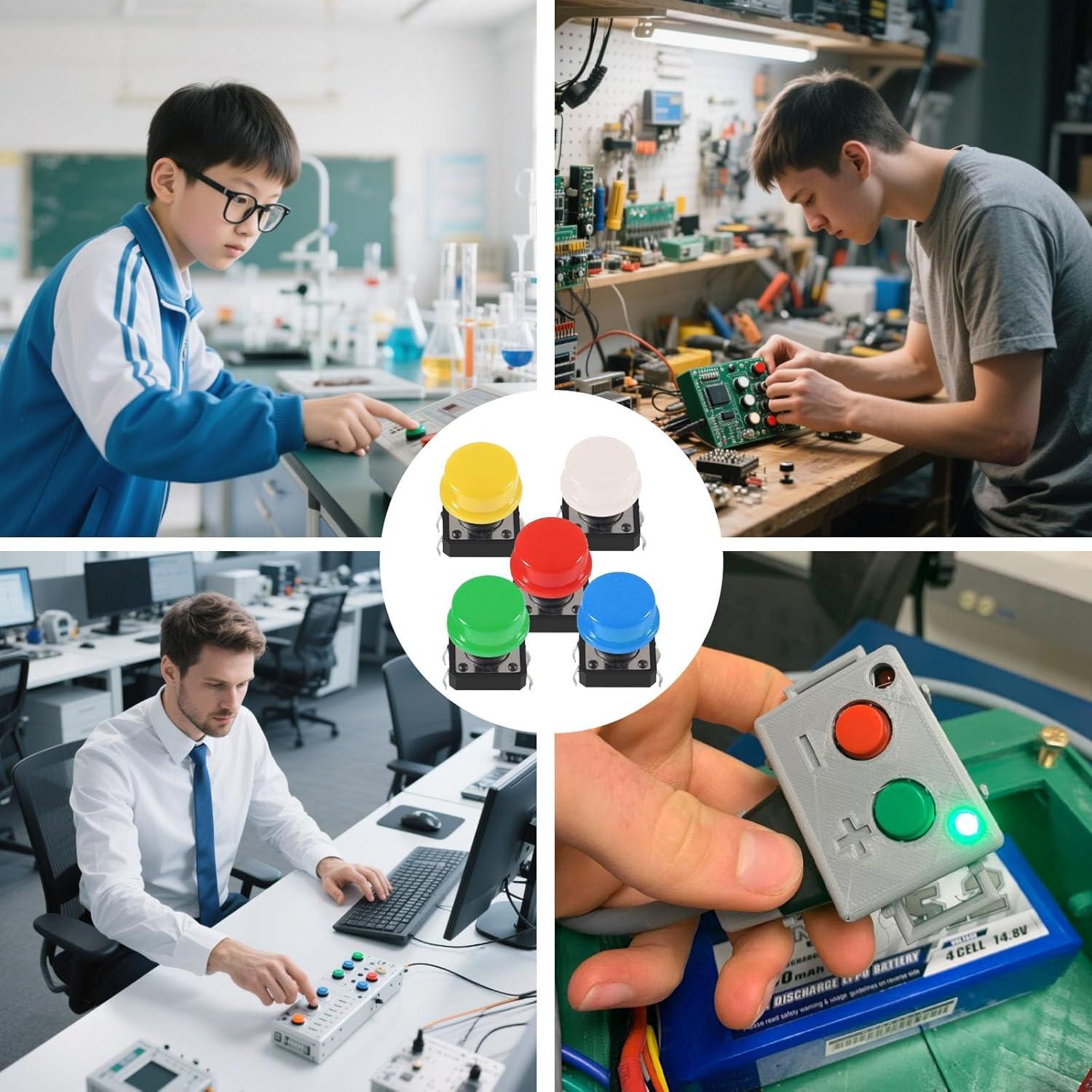 Kit de 50 Botones Táctiles WZNTPJS para Breadboard DIY