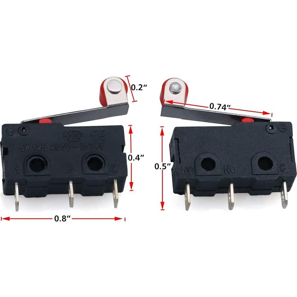 Interruptores de Límite Micro HiLetgo KW12-3 10 Pcs 250V 5A