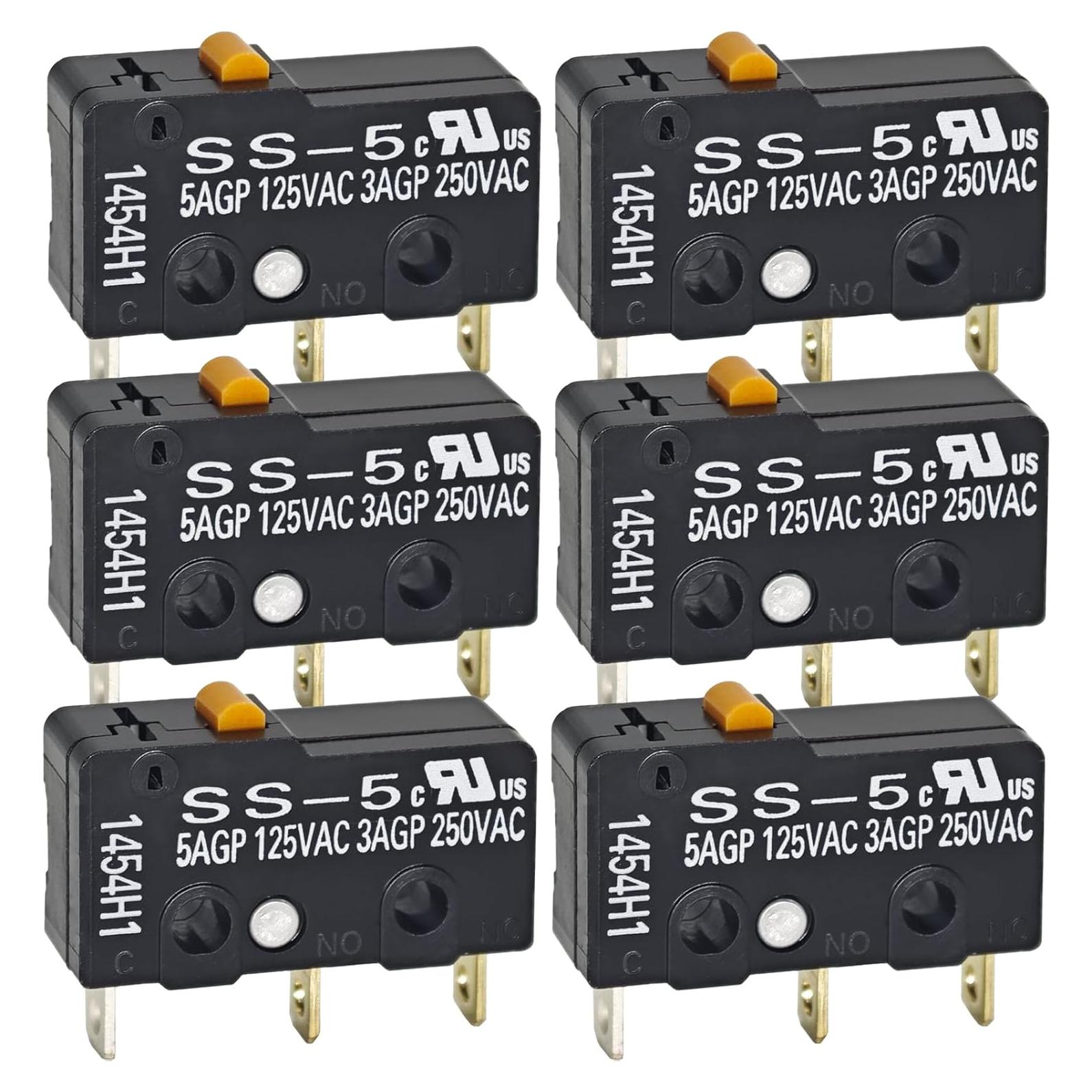 Micro Interruptor SS-5 Formiden - Paquete de 6, SPDT 5A 125VAC
