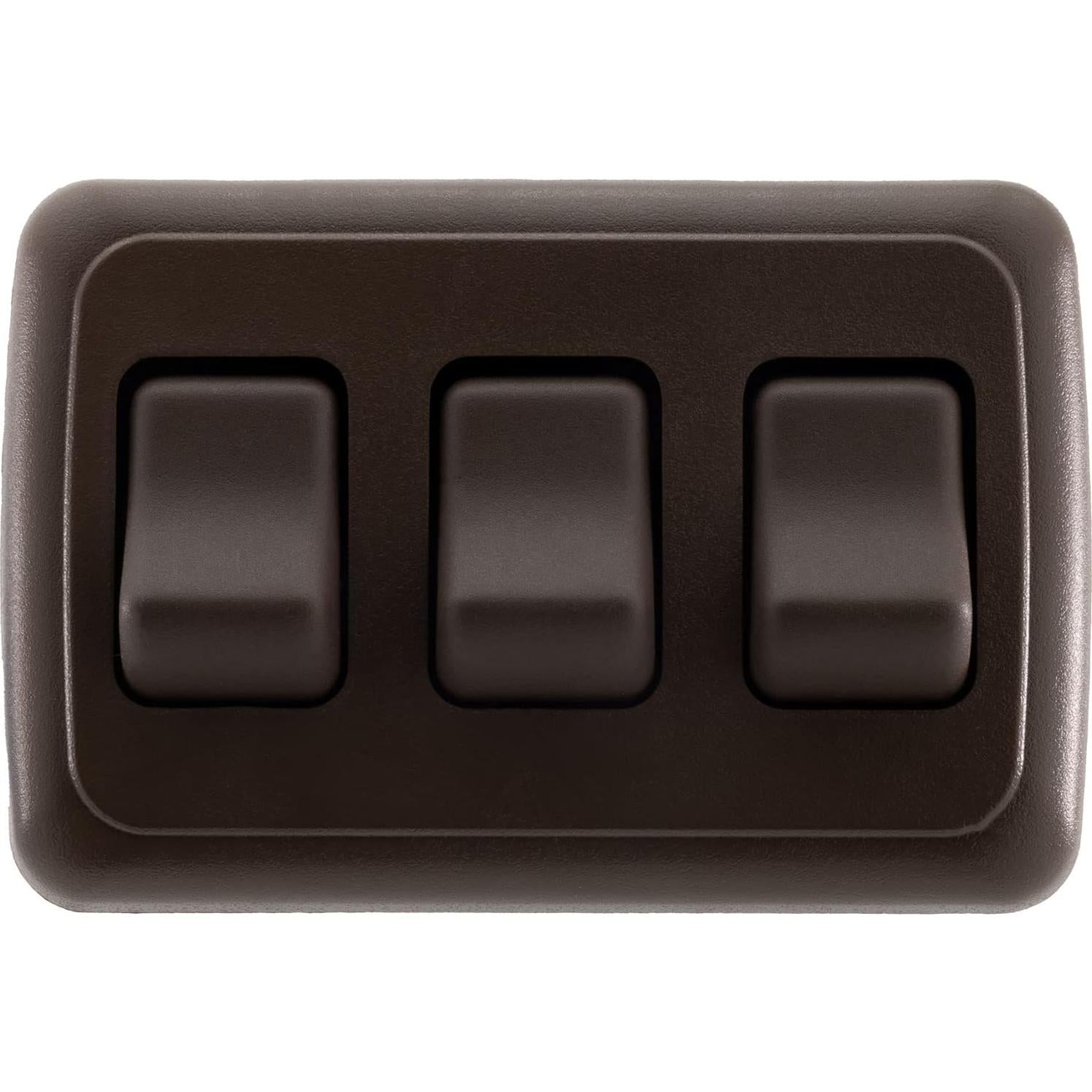 Interruptor Triple SPST On-Off 12V Marrón para RV y Remolques