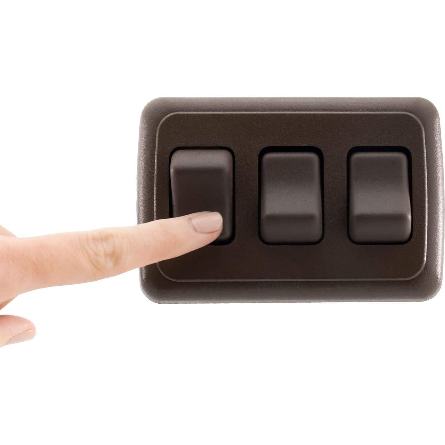 Interruptor Triple SPST On-Off 12V Marrón para RV y Remolques