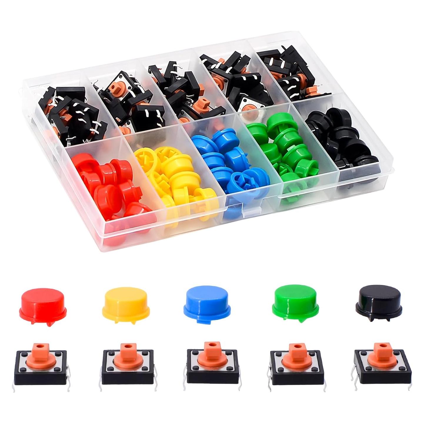 Kit de 80 Interruptores Táctiles SMD 12x12mm JianFeng