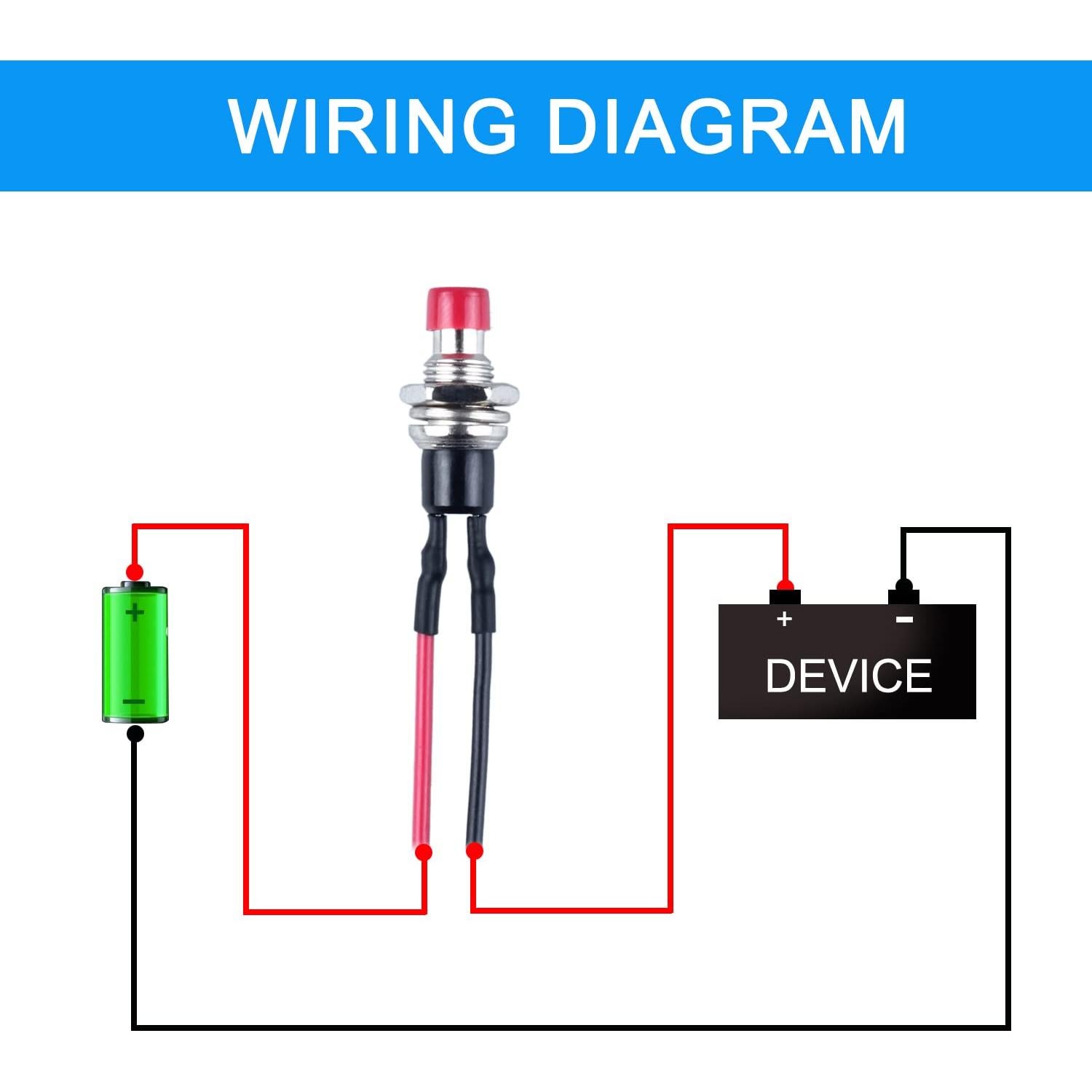 Paquete de 12 Interruptores de Botón Mini DMWD 1A 250VAC