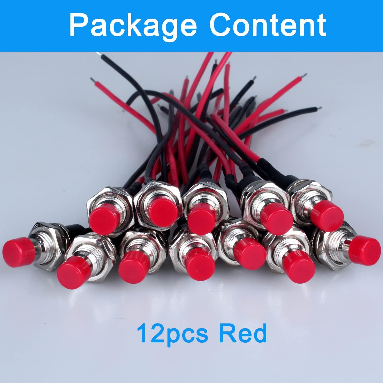 Paquete de 12 Interruptores de Botón Mini DMWD 1A 250VAC