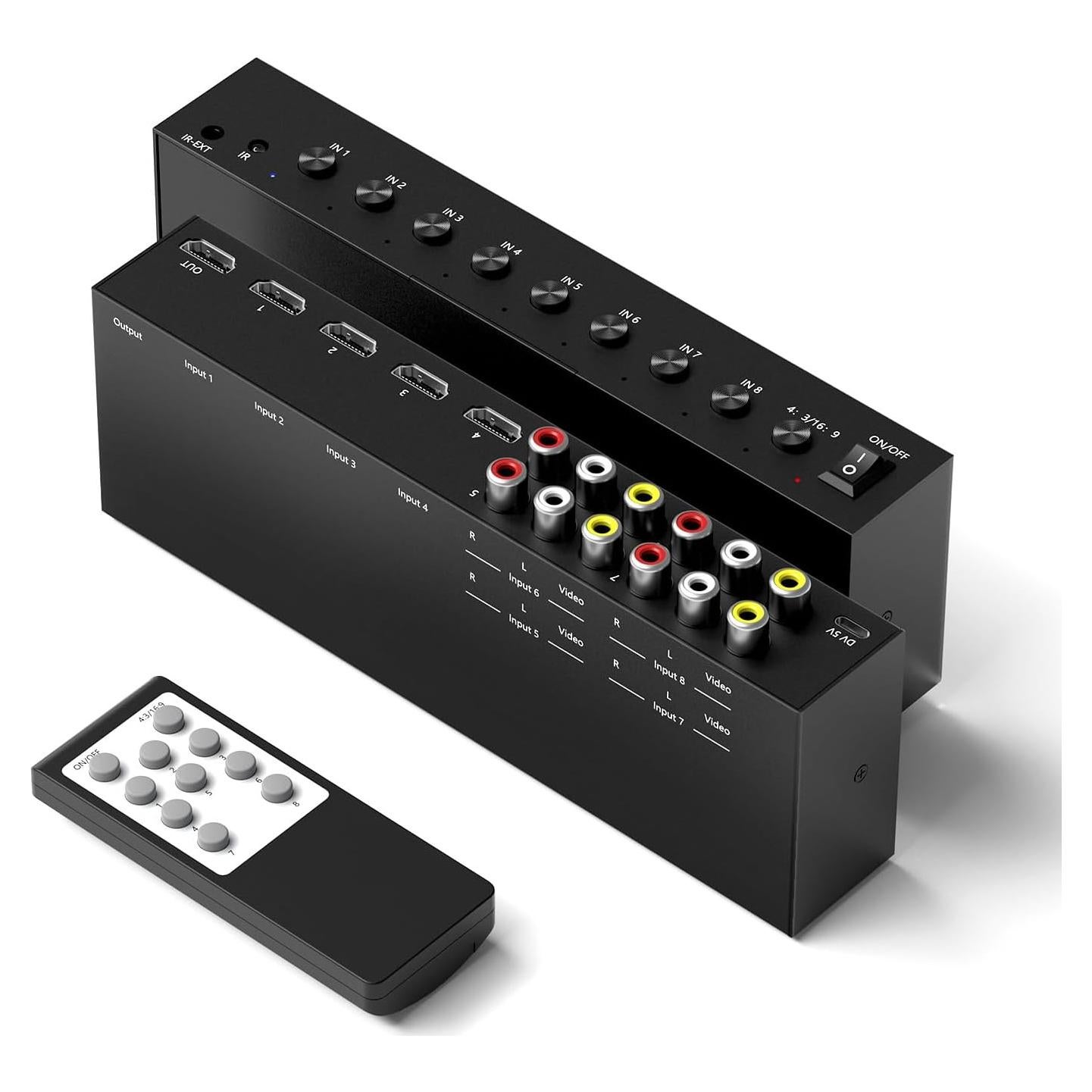 Conmutador HDMI 4 Vías Y.D.F 2 en 1 4K@60Hz AV RCA