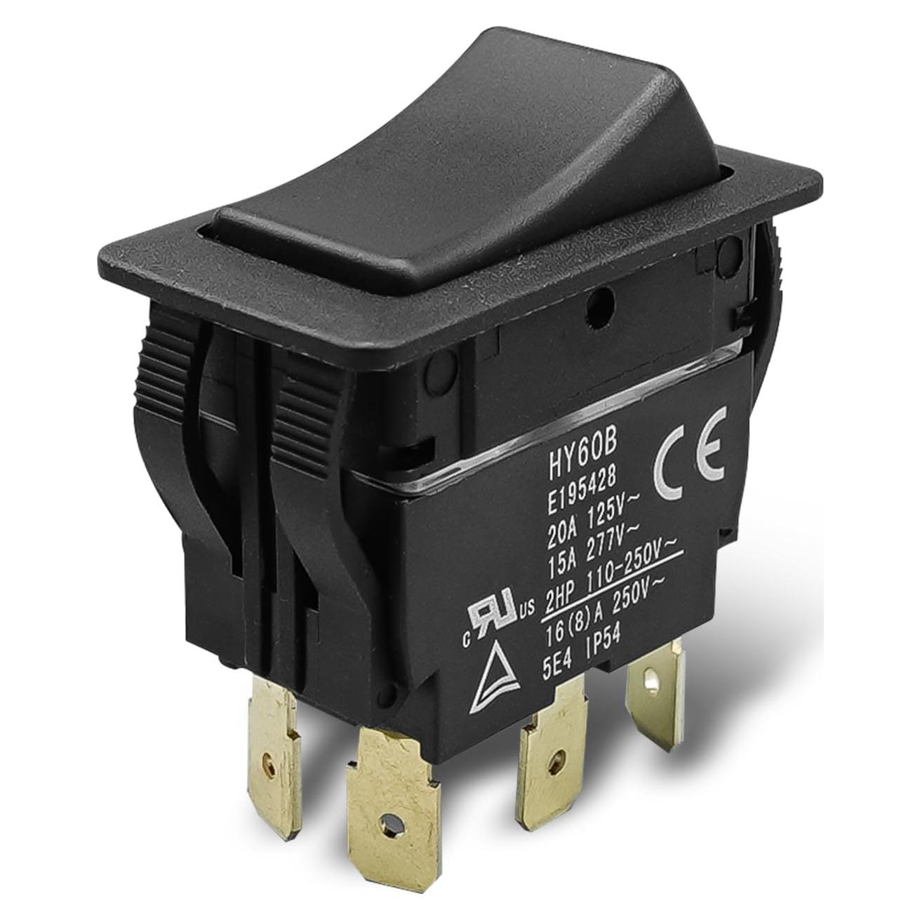 Interruptor Rocker OCHIKI 6 Pines ON-Off-ON 125/250V 20A