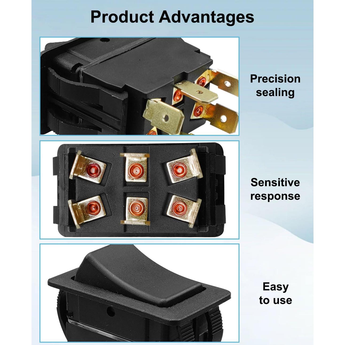 Interruptor Rocker OCHIKI 6 Pines ON-Off-ON 125/250V 20A