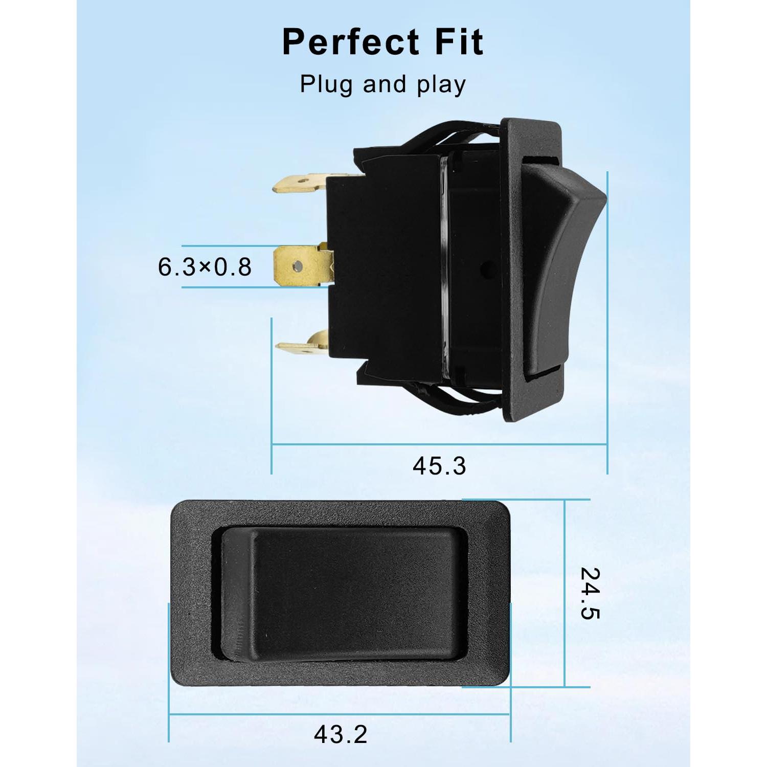 Interruptor Rocker OCHIKI 6 Pines ON-Off-ON 125/250V 20A