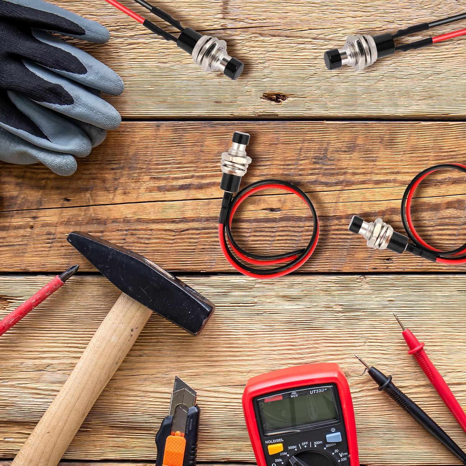 12 Interruptores Pulsadores Momentáneos 7mm Salbsever 12V