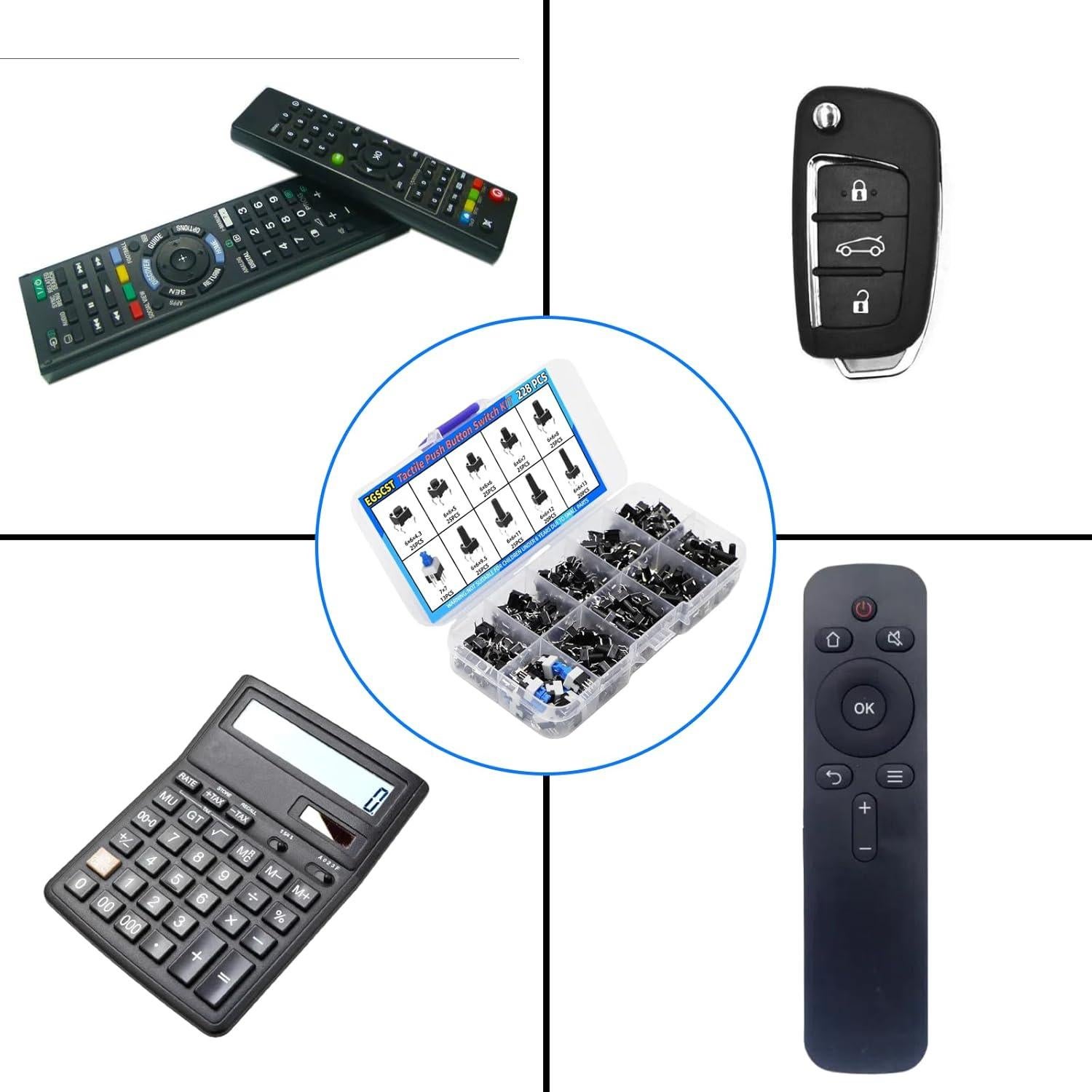 Kit de 228 Interruptores Táctiles 6x6mm y 7x7mm EGSCST