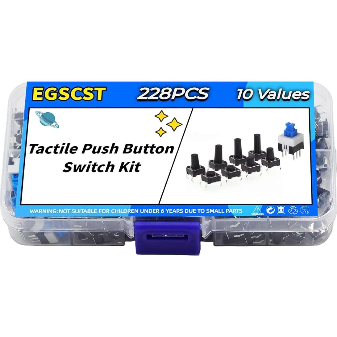 Kit de 228 Interruptores Táctiles 6x6mm y 7x7mm EGSCST