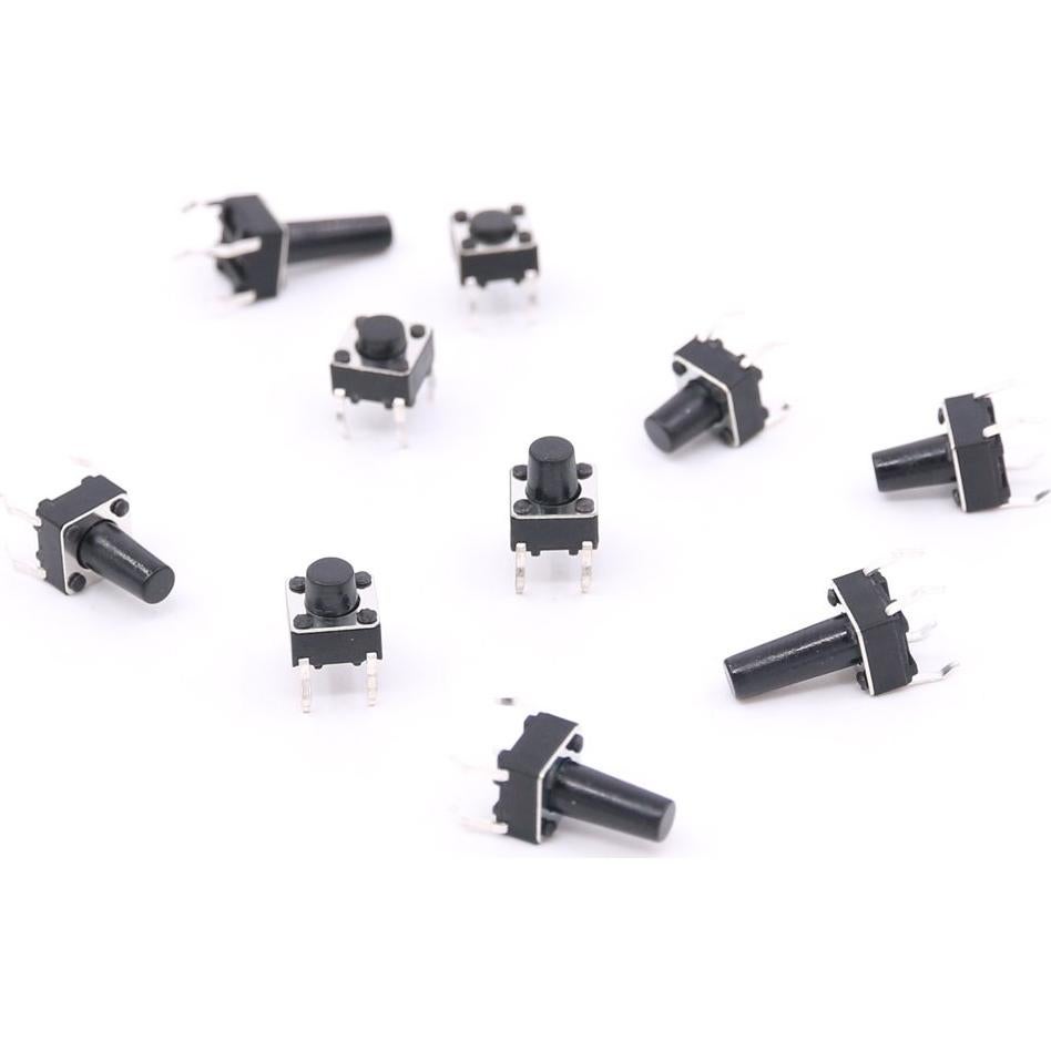 Kit de Interruptores Táctiles Hilitchi 200 Pcs 6x6mm 10 Valores