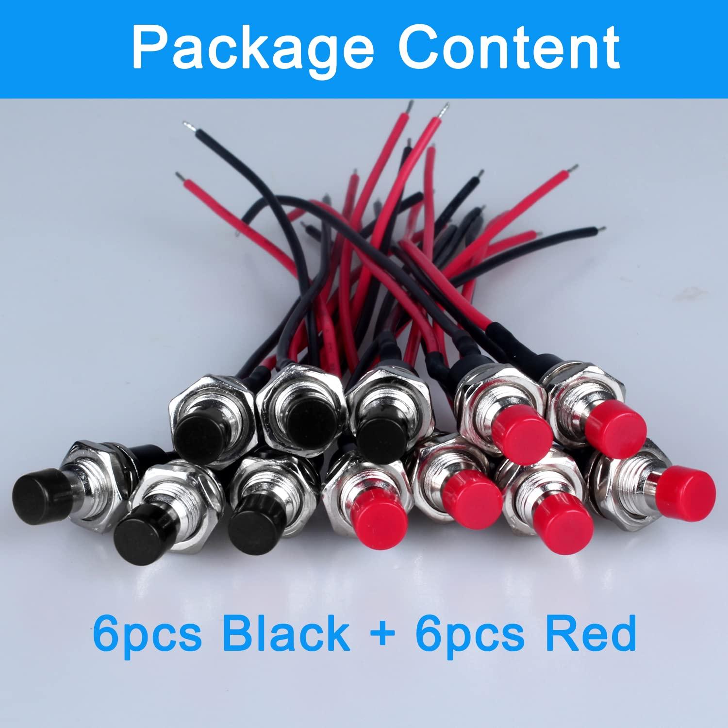 Paquete de 12 Interruptores de Botón Mini DMWD 1A 250VAC