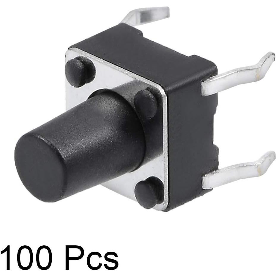 Interruptor Táctil Momentáneo uxcell 6x6x8mm 100PCS