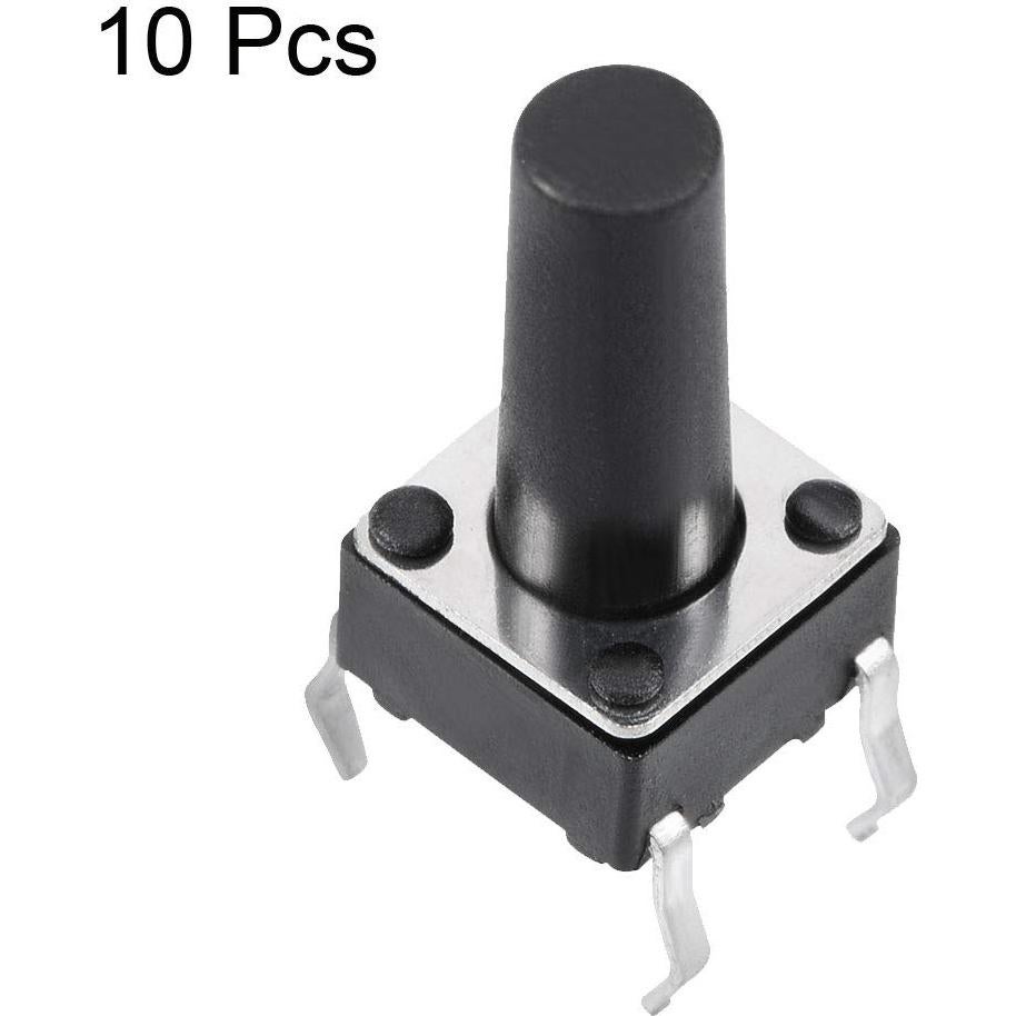 Interruptor Táctil Momentáneo uxcell 4 Pines 6x6mm 10PCS