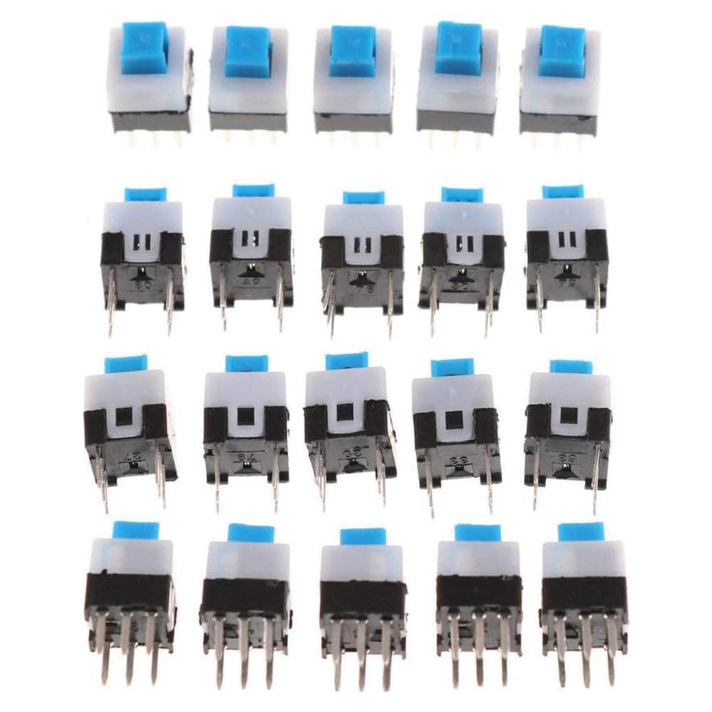 20 Interruptores Táctiles Momentáneos DIP-6 Htppzjr 7x7mm