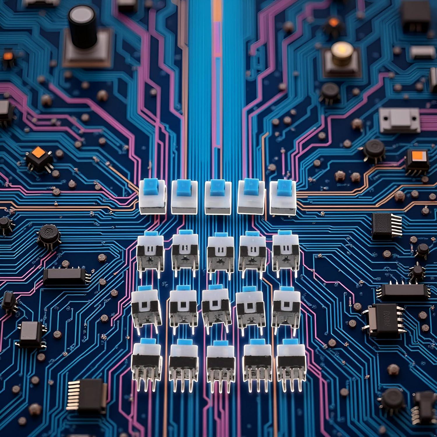 20 Interruptores Táctiles Momentáneos DIP-6 Htppzjr 7x7mm