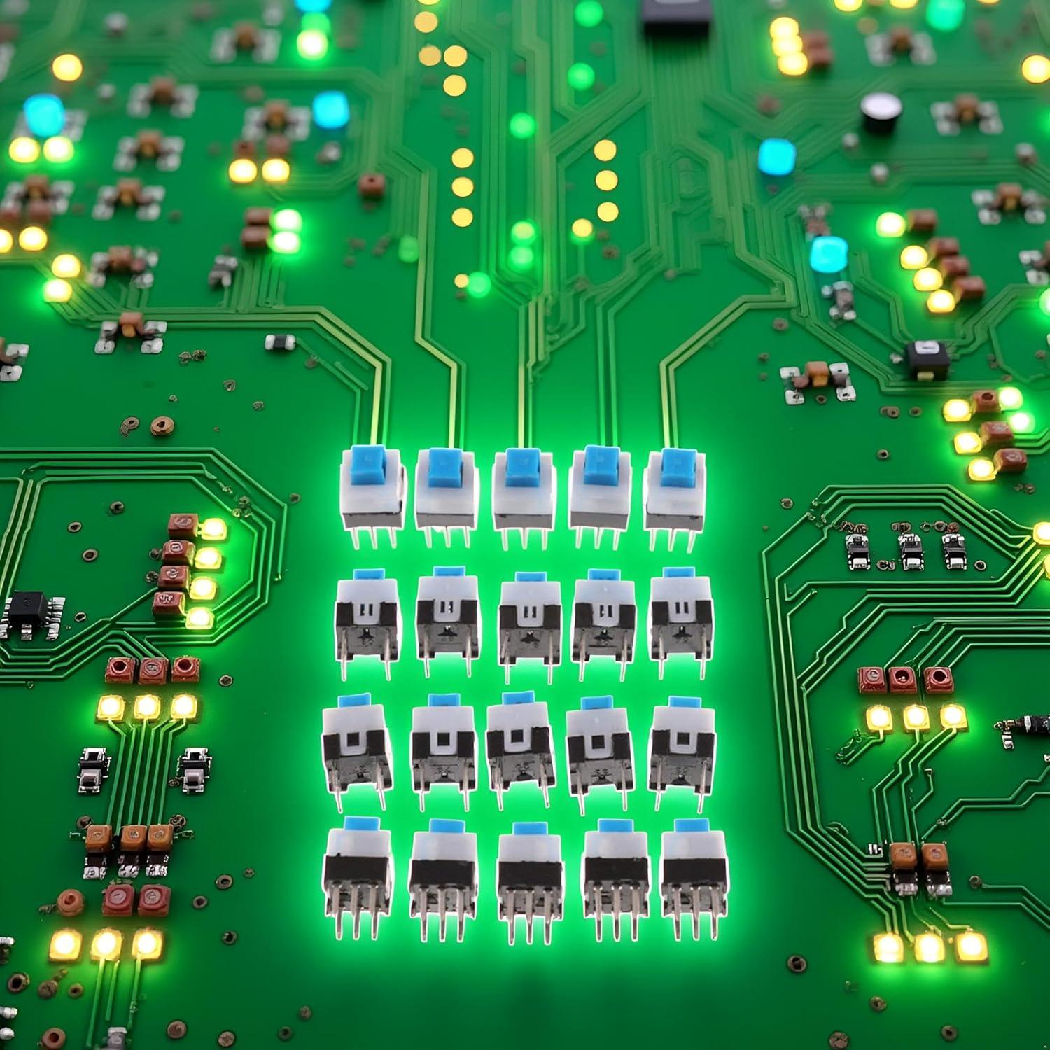 20 Interruptores Táctiles Momentáneos DIP-6 Htppzjr 7x7mm