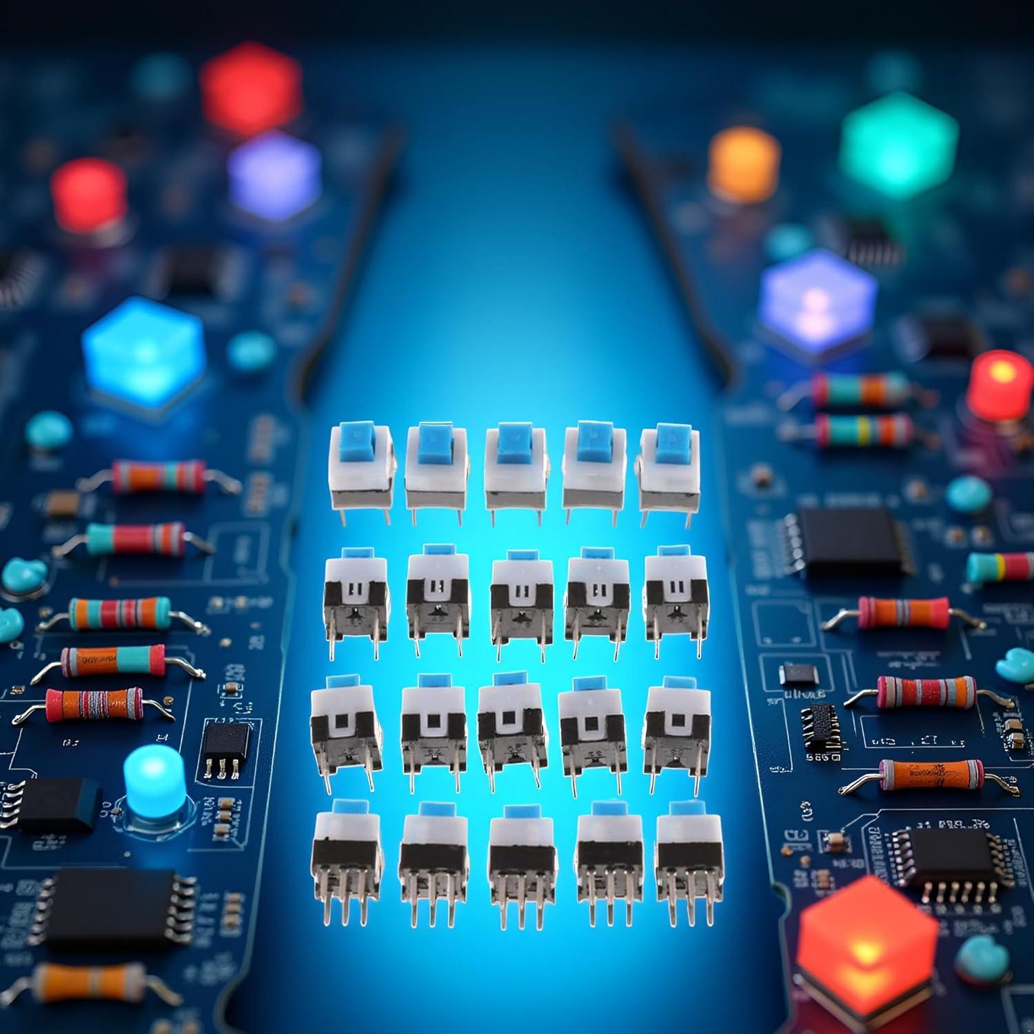 20 Interruptores Táctiles Momentáneos DIP-6 Htppzjr 7x7mm