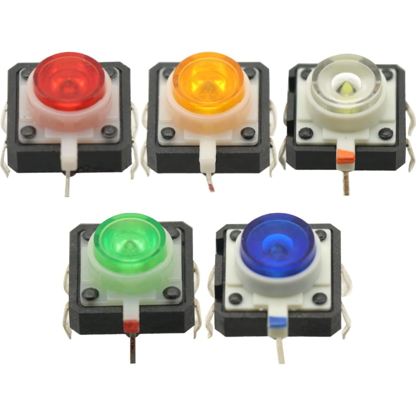 Interruptor Táctil Momentáneo LED 10 PCS 12x12mm 5 Colores
