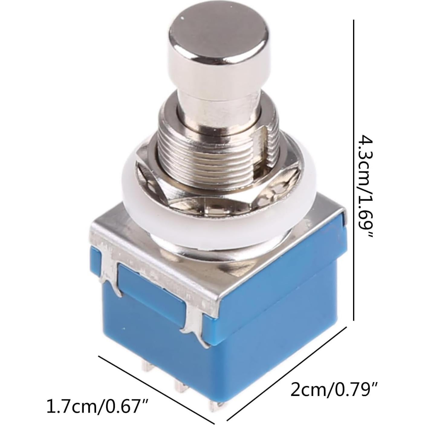 Pedal de Pie 3PDT Plata para Efectos de Guitarra Eléctrica