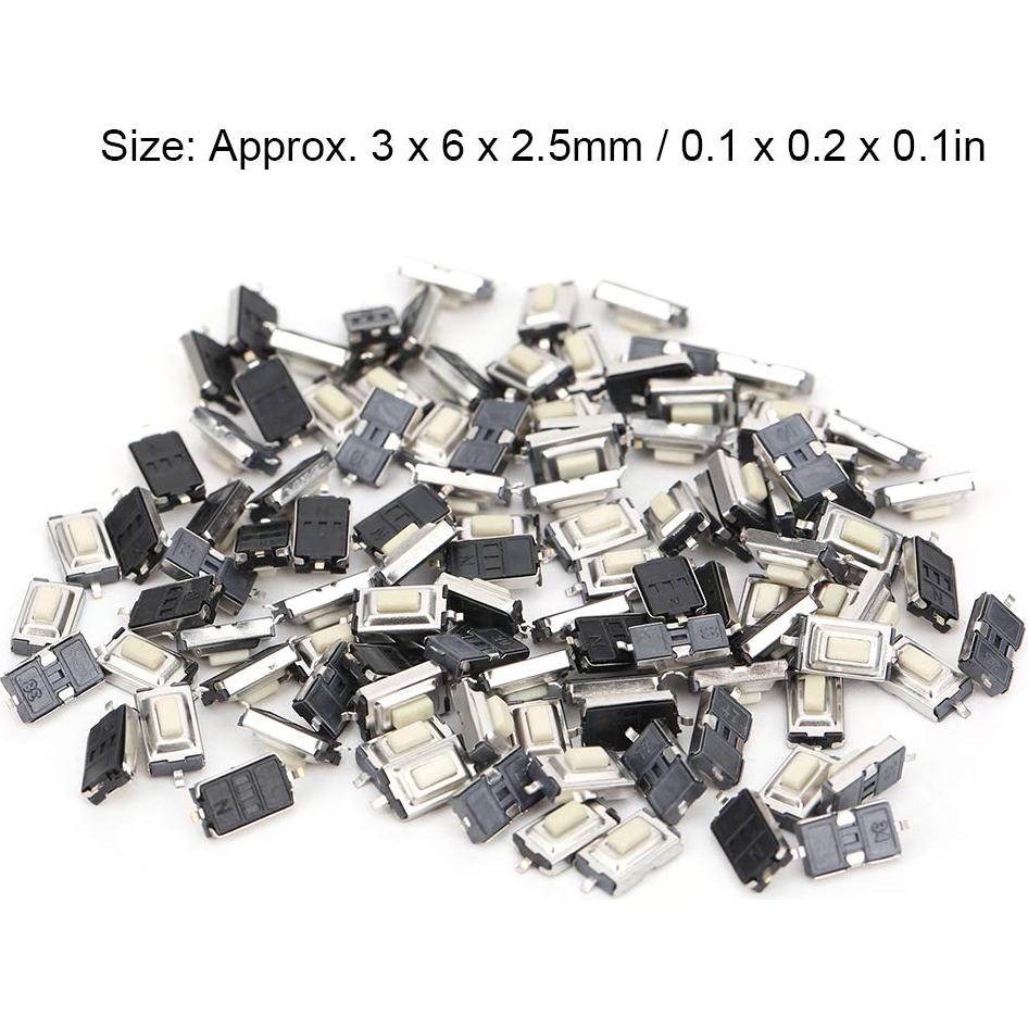 100 Interruptores Táctiles Momentáneos SMD 3x6mm Thincol
