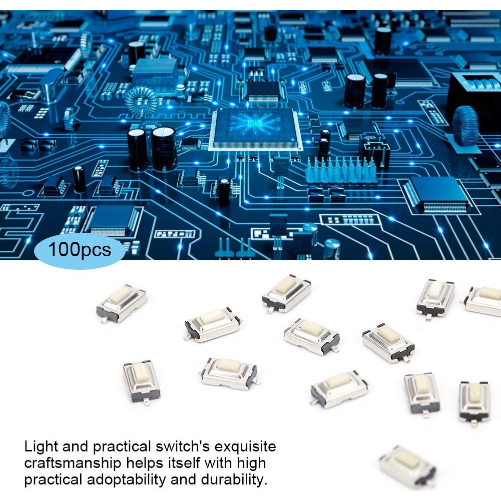 100 Interruptores Táctiles Momentáneos SMD 3x6mm Thincol
