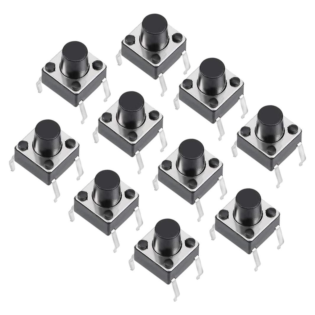 Interruptor Táctil Momentáneo uxcell 6x6x7mm 10PCS