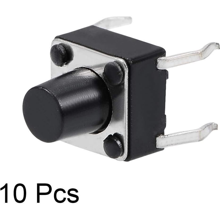 Interruptor Táctil Momentáneo uxcell 6x6x7mm 10PCS